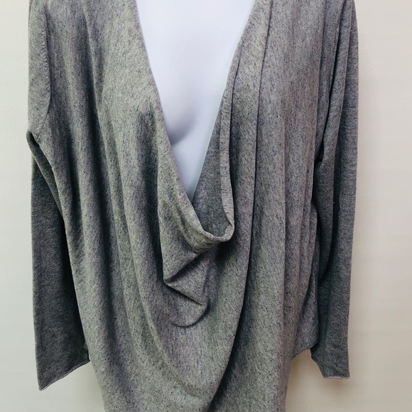 Eileen Fisher Drape Front Gray Sweater - Picture 2 of 7